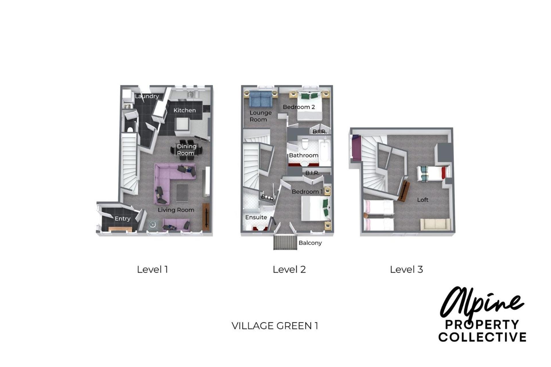 Village Green 2 Bedroom Loft Townhouse With Views Fireplace And Garage Parking Thredbo Bagian luar foto
